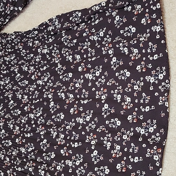 Adrianna Papell Boho Style Flower Pattern With Puff Sleeves US S - Picture 13 of 15